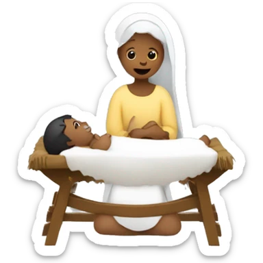 Nativity scene, baby on a manger sticker