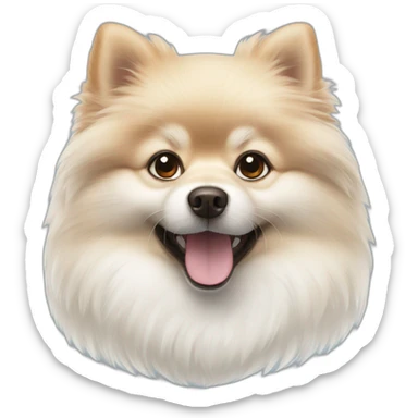 White Pomeranian spitz sticker
