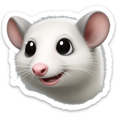 opossum face looking straight ahead with a tear drop coming from its eye sticker