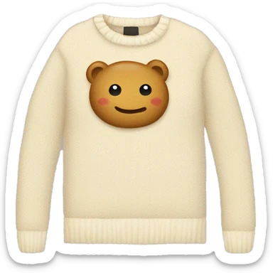 A flat lay of a cream jumper laying down sticker