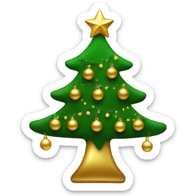 christmas tree with gold ornaments sticker