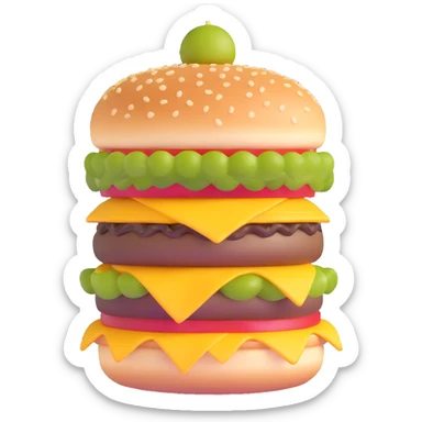 double patty burger with cheese and pickles sticker