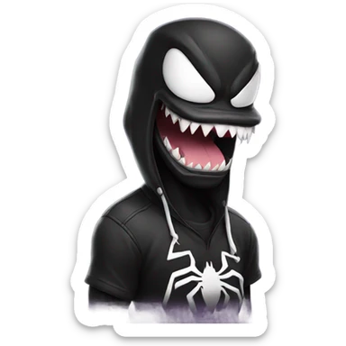 venom wearing a snapback sticker