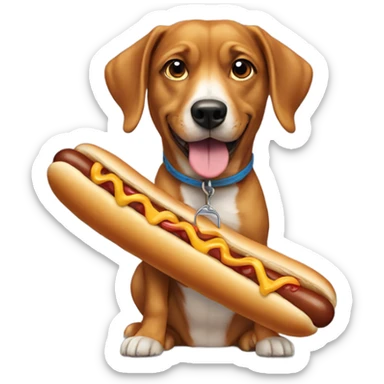 Dog wearing hotdog summit  sticker