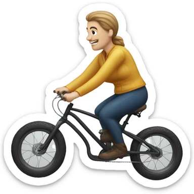 white man and white woman riding on a fat bike sticker