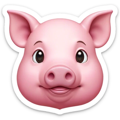 Cinematic Noble Pig Portrait Emoji, Poised and regal, with a stout, robust build and a smooth, well-groomed rosy-pink hide, deep-set soulful beady eyes, Simplified yet sharp and sophisticated features, highly detailed, glowing with a soft, dignified glow, high shine, intelligent and determined, stylized with an air of barnyard nobility, focused and attentive, soft glowing outline, capturing the essence of a watchful and confident pig, so majestic it feels as though it could trot out of the screen with effortless authority! sticker