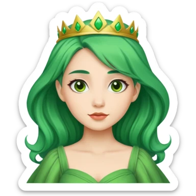 princess with green hair whole body green sticker