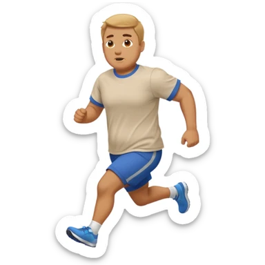 create a stocky man running towards me sticker