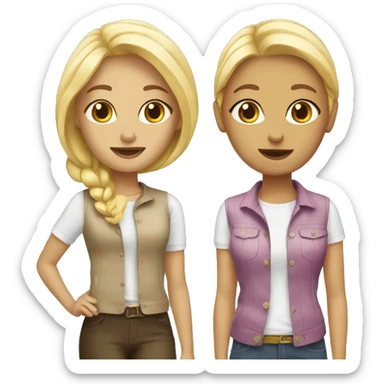 two blonde best friends  sticker