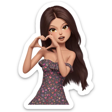 heart hands girl portrait sticker