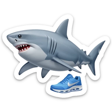 Tralalero Tralala, a shark with 4 legs and blue nike sneakers sticker