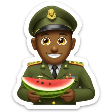 Drill sgt and a monkey eating watermelon sticker