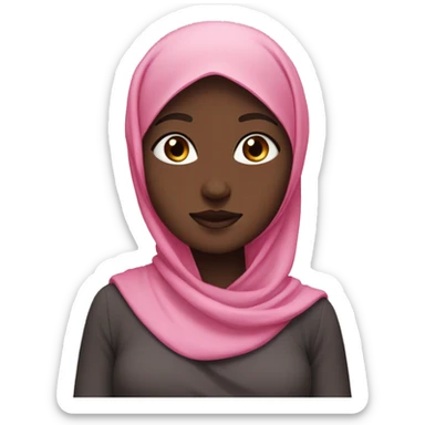girl with flowy pink hijab and dark skin sticker