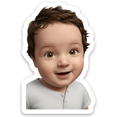 smiling boy with brown hair sticker