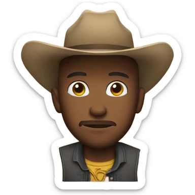 The cowboy emoji, but sad instead of smiling sticker