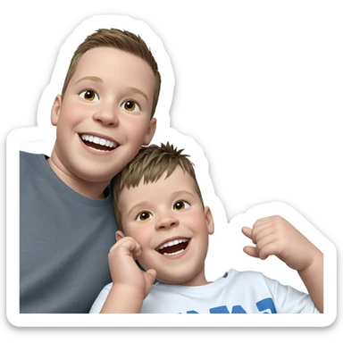 two boys smiling together sticker