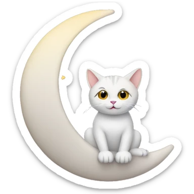 CAT sitting on moon sticker