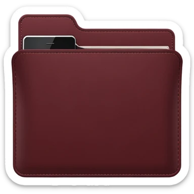 create a dark maroon folder emoji simple with transparent background sticker