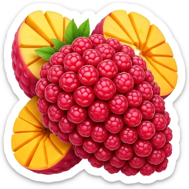 Create a raspberry with a mango texture sticker