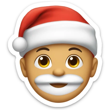 A baby wearing santa hat sticker