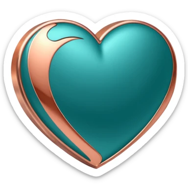 A teal, burnt orang, and rose gold heart, please.  sticker