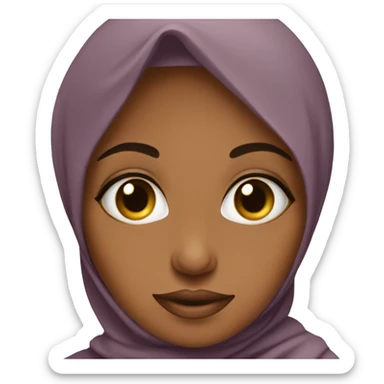African muslimah eye roll  sticker