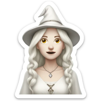White witch with pale skin sticker