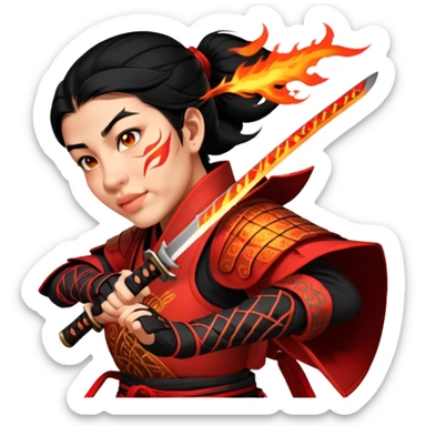 Fire-Wielding Samurai sticker