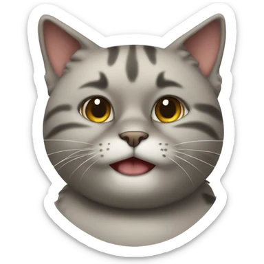 A fat kitty with its tummy exposed sticker