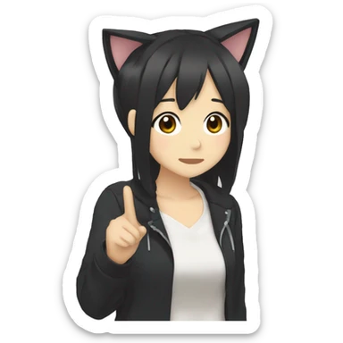 Azusa Nakano from k-on, with cat ear sticker