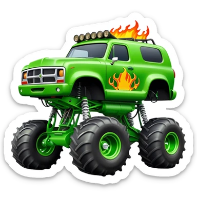 Grave Digger - Monster Jam (Model Year: 2022) (Iconic colour: Green with flames) sticker