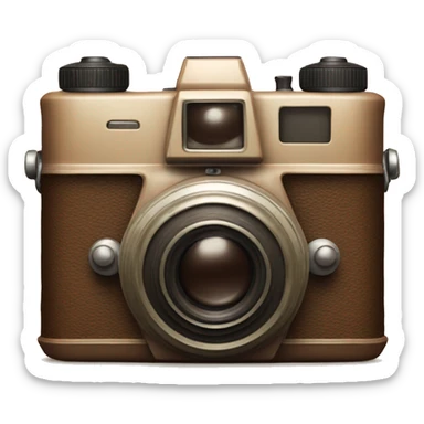 Vintage Camera: A retro camera in brown tones, ideal for giving that nostalgic, artsy feel. sticker