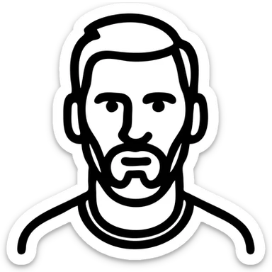 Lionel Messi icon, Airbnb category icon inspired, simple and modern, clear facial features, beard, short hair, no text sticker