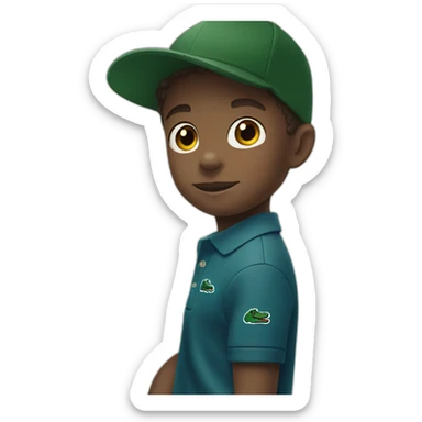 Kid with lacoste polo sticker