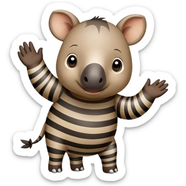 cute tapir waving sticker