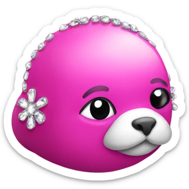 Hot pink Foca with crystals sticker