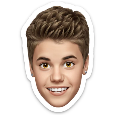 smiling boy with earrings sticker