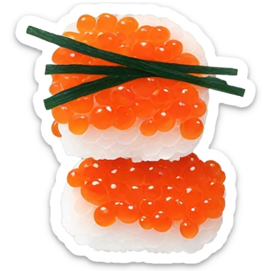 Salmon roe nigiri with only the roe and seaweed wrap sticker