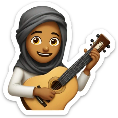 A arabi boy playing oud  sticker
