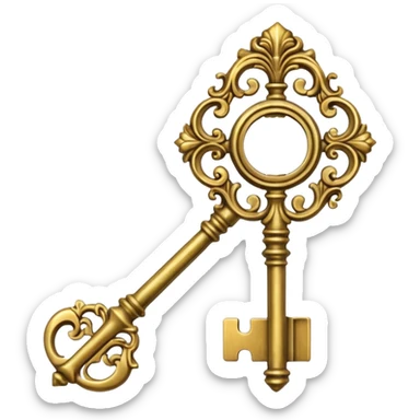 vintage rococo high detail key sticker