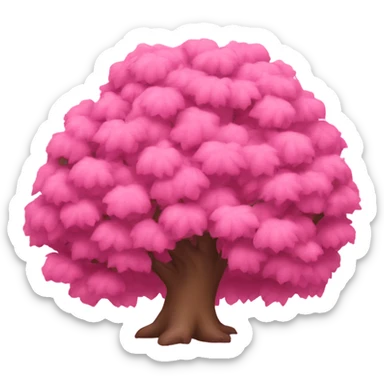 Pink tree covered with pink leaves  sticker