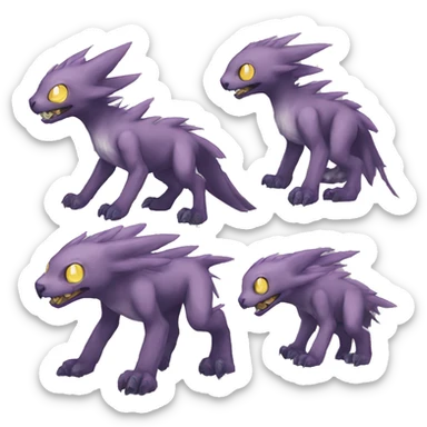 cute cool edgy ethereal alien punk Digimon-Fakemon-animal full body sticker