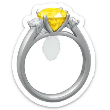 White ring with yellow diamond sticker