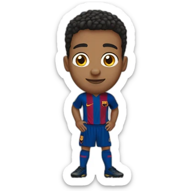 Adolescent arabe avec maillot du barca  sticker