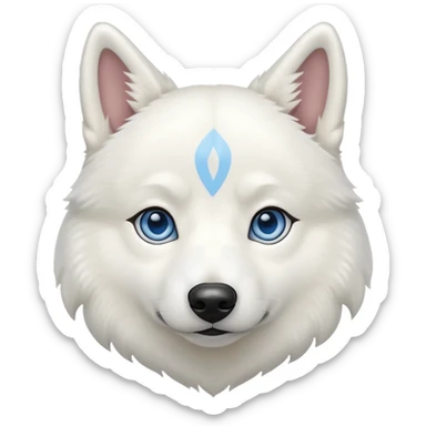 White husky Siberian with blue eyes dog sticker