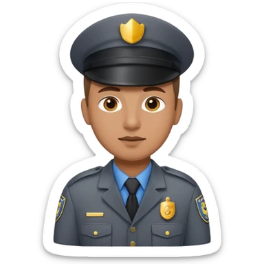 mall security gray uniform no hat  sticker