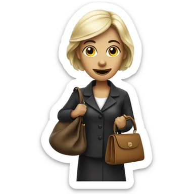 Creepy woman with a purse sticker