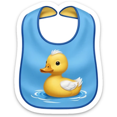 Blue bib with duck print sticker