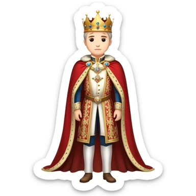 Full body of Francisco I, royal king standing in royal attire with crown and cape sticker