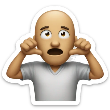 Choked emoji with hands grabing the head  sticker